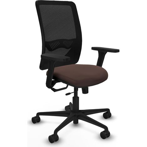 Silla de oficina piqueras y crespo Zulema cuero sintético marrón oscuro (1/2)