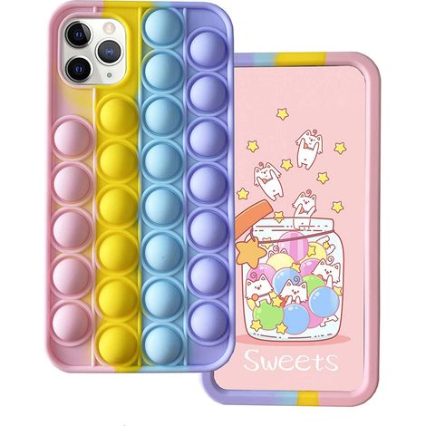 Etui iPhone - Etui à Bulles Poussoir - Compatible iPhone 15 14 13 12 - Protection Antichute - Silicone Liquide Souple - 1 Pièce (1/5)