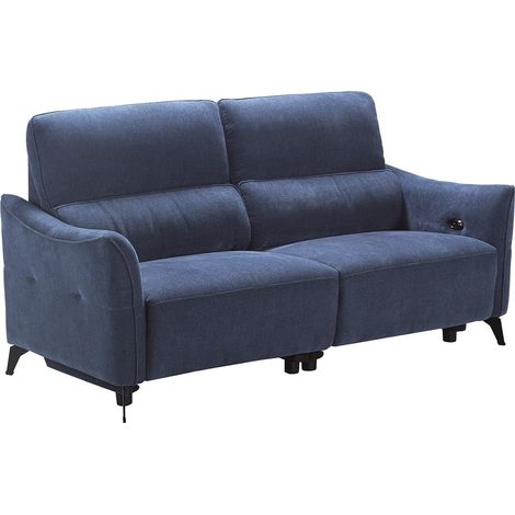 Canapé 3 places élec relax zéro gravity tissu waterproof bleu - GARIOS (1/5)