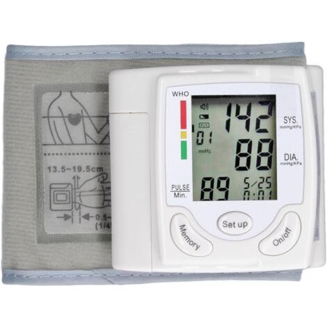 Tensiomètre de poignet, brassard ajustable avec écran LCD, tensiomètre numérique, appareil pour la maison et les voyages (1/5)