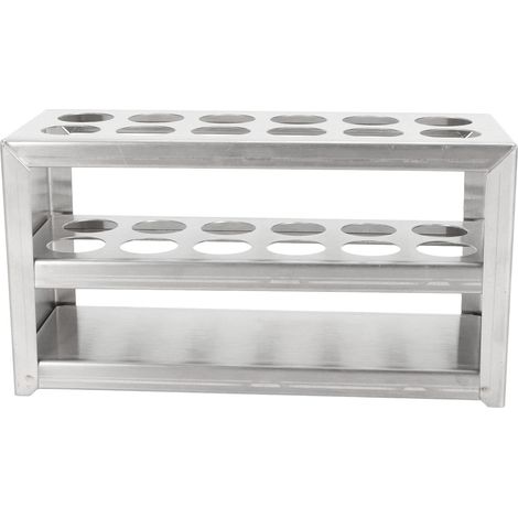 Robusto supporto a 3 livelli in acciaio inox per provette a 12 fori, 19 cm (0,75 pollici), per centrifughe, ideale per laboratori e scuole. (1/5)