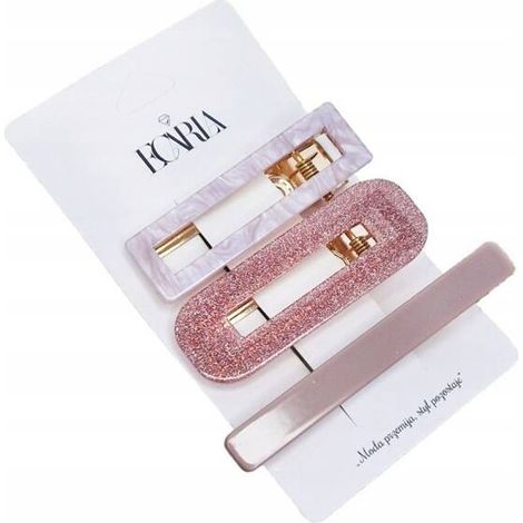 Ecarla Pink Haarspangen-Set, 3-teilig, SP214