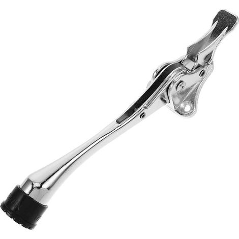 Butée de porte antichute - Support de butée de porte - Alliage de zinc - Tête en caoutchouc - Tige à ressort - Fixation par vis - 45 x 25 x 175 mm - Argent (1/5)