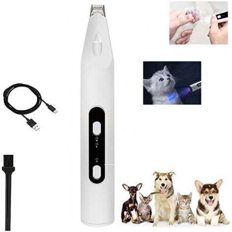 Tosaerba professionale e silenzioso per cani, kit da toelettatura elettrico a 2 velocità con luce LED, per gatti e altri animali domestici. (1/5)