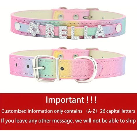 Filiyano-Collier personnalisé pour chien et chat avec lettre personnalisable et matériaux au choix[D] Star XS (1/5)