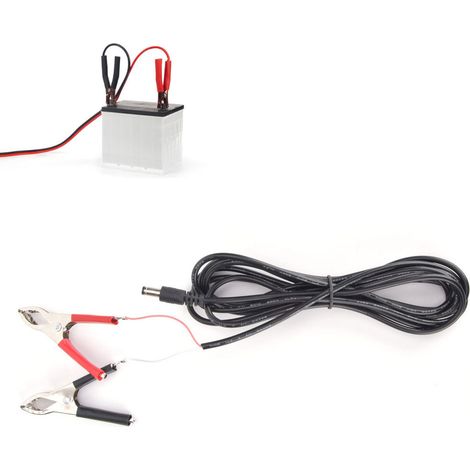 câbles d'alimentation CC mâles avec pinces crocodiles, 3 mètres, 12 V/24 V, pour connecteur d'alimentation LED (1/4)