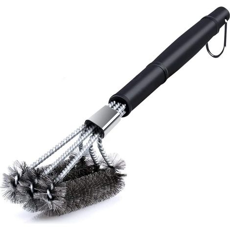 MINKUROW Cepillo Para Barbacoa, Cepillo De Limpieza Para Barbacoa, Cepillo Para Barbacoa 3 En 1, Mango Largo Con Cerdas De Acero Inoxidable, Cepillo De Cocina Para Limpiar Rápida Y Eficientemente Toda (1/5)