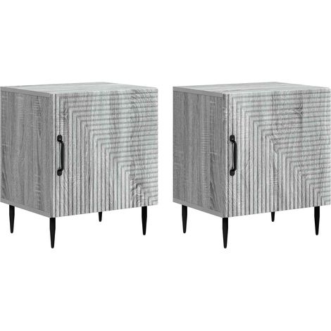 Armario de Noche 2 pcs Gris 43 x 34,5 x 50 cm
