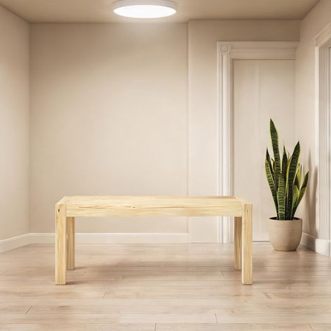 Banc en bois massif 2 places naturel 120 x 33 x 45 cm (1/5)