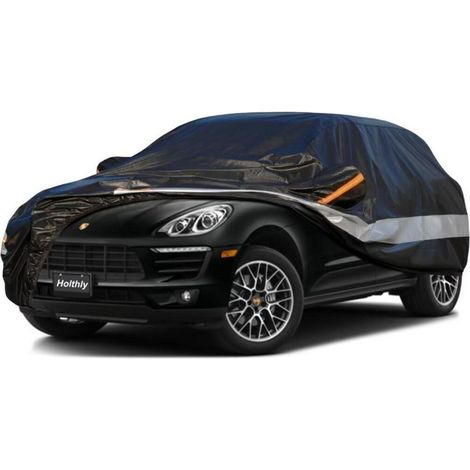 Auto Abdeckplane für Porsche Macan (2014-2024) 10-lagig wasserdicht UV-Schutz Schwarz (1/5)