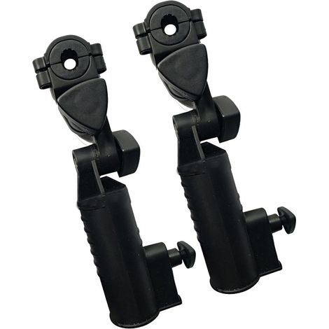 Support de parapluie universel noir à pince réglable pour chariot, poussette ou fauteuil roulant (1/5)
