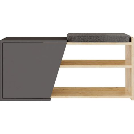CALICOSY - Banc à chaussures 1 porte L104 cm - Fiona (1/5)