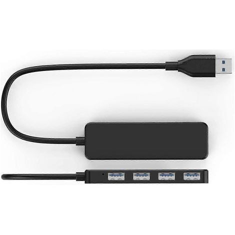 4-Port USB 3.0 Hub, ultraschneller USB-Hub, kompatibel mit MacBook, Mac Pro, Mac Mini, iMac, Surface Pro, XPS, PC, USB-Sticks und externen Festplatten. (1/5)