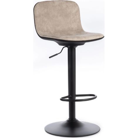 Evan, Set di 2 Sgabelli regolabili in microfibra Beige (39cm X 45cm H. 86/102cm) (1/5)