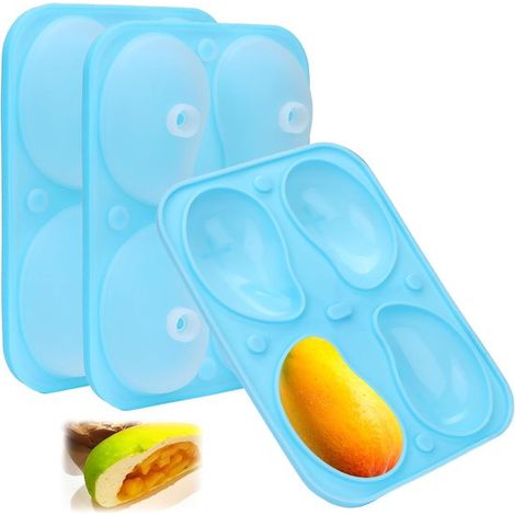 Set di stampi in silicone 3D a forma di mango - 4 stampi da forno - 6 mini imbuti (1/4)
