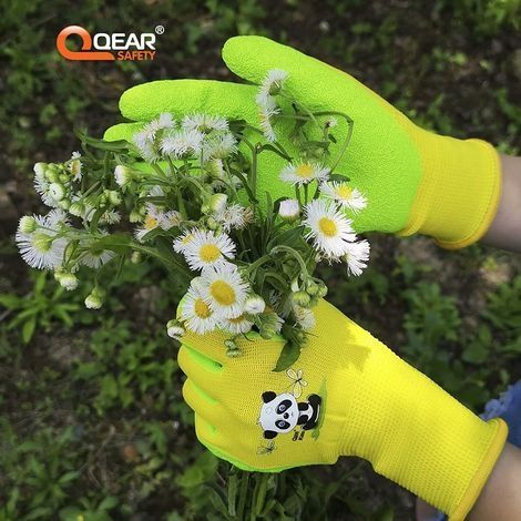 Gartenhandschuhe für Kinder von 3–6 und 7–9 Jahren, Kindergarten, Junior, rutschfest, schützend, Handfläche aus Naturkautschuk, DIY