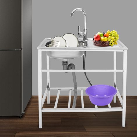 Commercial Spüle - 29.5x29.9x15.7 inches 201 Edelstahl Spülbecken Verschiedene Geschirrspülbecken Küche Geschirrspülbecken mit einem Becken (1/5)