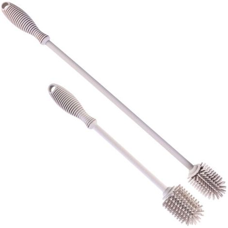 Cepillo gigante de silicona para botellas, lavabotellas, cepillo para botellas de agua, cepillo de limpieza, cepillo para lavavajillas, cepillo para jarras, cepillo para termos (gris)