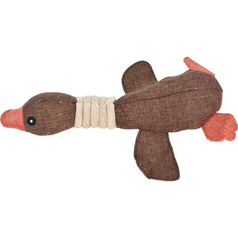Niedliches, entenförmiges Hundespielzeug mit Kauspielzeug und Zahnbürste, Trainingszubehör, 30 cm, braun (1/5)