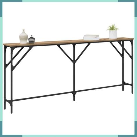 871327 Table console chêne artisanal 180 x 23 x 75 cm (1/5)