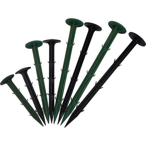 Ensemble de 100 clous de sol, clous de jardin fixés par film, film de serre, tissu résistant à l'herbe, pare-soleil, filet anti-mouches, clous fixes en plastique