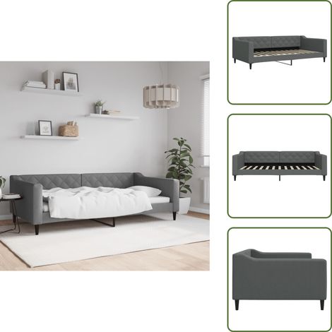 vidaXL Lit de repos gris foncé 100x200 cm tissu (1/5)