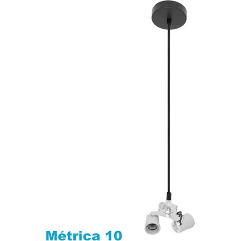 Arm. pendente faccia 3xe27 nero m10 regx10x10x10 cm