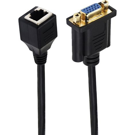 Câble adaptateur VGA vers RJ45, connecteurs femelle/mâle vers femelle, rallonge de ligne pour la transmission du signal VGA sur de longues distances (1/4)