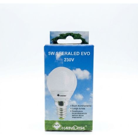 MARINO CRISTAL - Ampoule LED Sfera - 5W E14 3000K 380Lm - Longue durée 35000h - Voir photos (1/5)