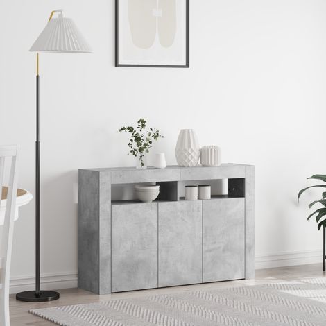 Sideboard Beton Grau 116 x 30 x 75 cm Holzwerkstoff