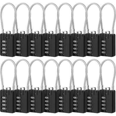 24-teiliges Kofferschloss-Set mit Gehäuse aus Zinklegierung, 3-stelligem Zahlencode, schlüssellos, per Kabel wiederaufladbar, für Gepäckstücke, Koffer und Rucksäcke, ideal für Schule, Fitnessstudio un (1/5)