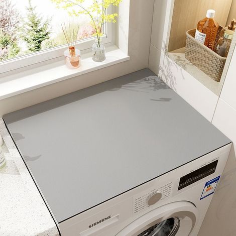 Housse de Protection pour Machine à Laver Top 50x50 cm Gris Tapis de Dessus de Machine Laver Antidérapant en Silicone Couverture Universelle pour Machine Laveuse ou Sécheuse (1/4)