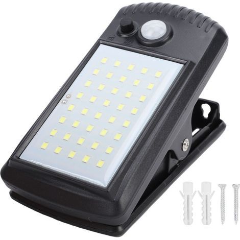 3W 40-LED-Solar-Klemmleuchte mit Bewegungsmelder, IP65 wasserdicht, Sicherheitsleuchte für Garten, Zaun, Garage, Camping (1/5)