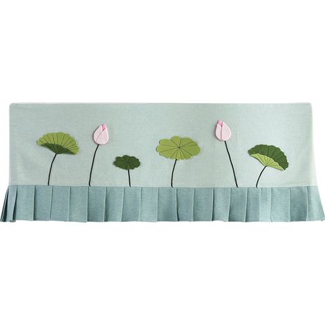 Cache-climatiseur suspendu, petit modèle à motifs floraux et de feuilles de lotus. Idéal pour la maison et la chambre, anti-poussière. 90 x 21 x 31 cm. (1/4)