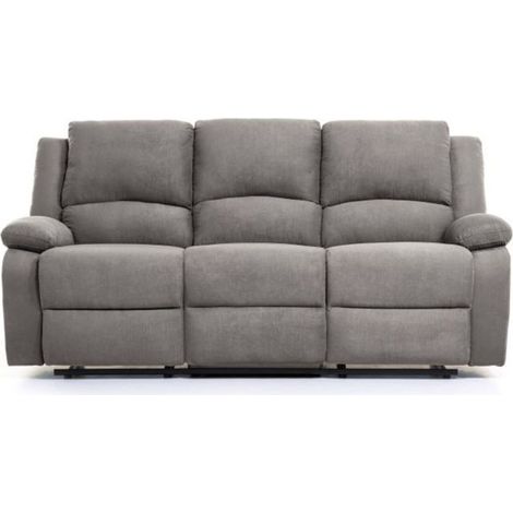 Canapé de Relaxation Électrique Microfibre "Ota" 193cm Gris (1/5)
