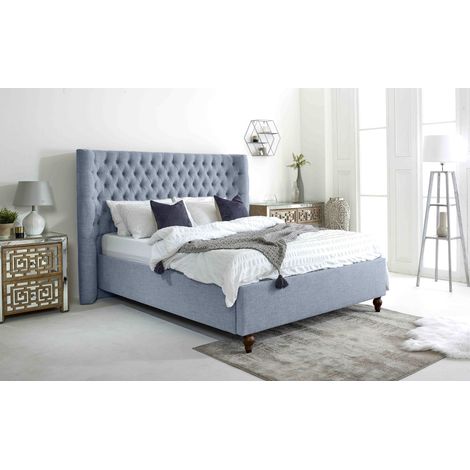 Dinah Dawn Grampian Fabric Matching Buttons Double Bed Frame (1/5)