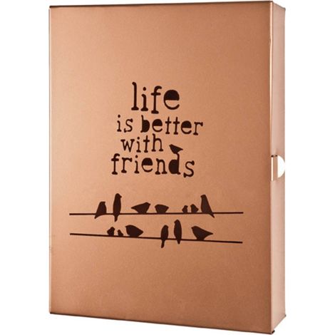 Boîte à Clés Métal "Life is better" 25cm Cuivre (1/2)