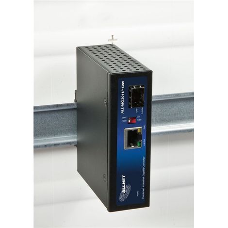 Convertidor de medida Z ALLNET Industrial PoE (15,4W/30W/60W) en 1000BASE-SX/-LX Monomodo/multimodo SFP Mini-GBIC Anschluss / DI (1/2)