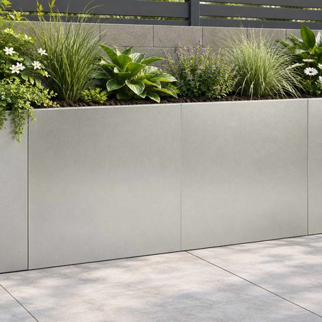 vidaXL Retaining Wall 2 pcs 40 x 12 x 50 cm Stainless Steel Silver (1/5)