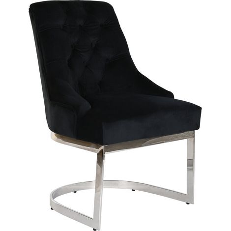 Silla Acero Poliester 60X58X93 Terciopelo Negro (1/5)