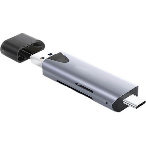 Lecteur de cartes 2 en 1 Type-C/USB 3.0, lecteur de cartes TF/SD haute vitesse (1/5)