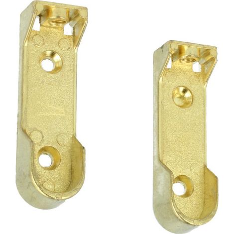 1 Paar Schrankstangenhalter Kleiderstangenhalter Messing Optik Oval Bodenhalter