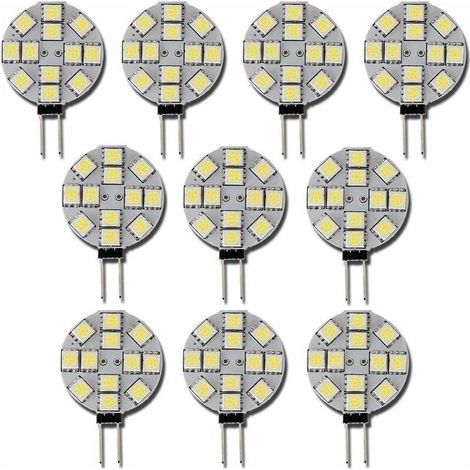 Lot de 10 Ampoules LED G4 DC 12V Non Dimmables Blanc 6000K Remplacement pour Ampoules Halogènes 20W pour Cuisine Camping-Car RV Remorque Bateau-LARGEIGHT (1/5)