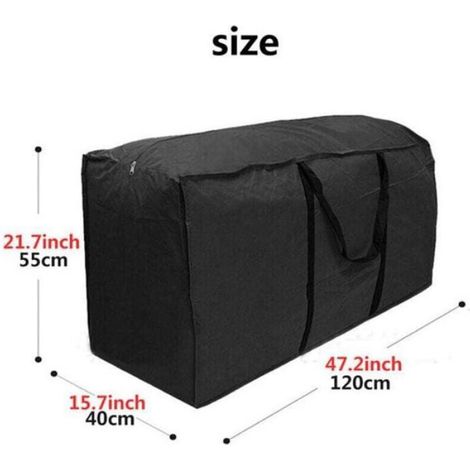 1 Sac Rangement Coussins,Matériau Oxford 210D,Fermeture Éclair Acier Inoxydable,Pliable et Imperméable,Pour Jardin et Literie (1/4)