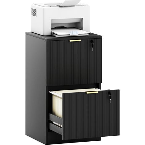 Filing Cabinet, File Cabinet with 2 Lockable Drawers and Hanging Rails (1/5)
