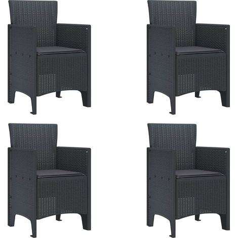 Gartenstuhl 4 pcs Anthrazit 53 x 49 x 85 cm Polypropylen