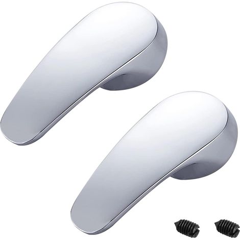 Juego de 2 manijas para grifo de aleación de cromo pulido con cartucho universal de 40 mm para cocina y baño, incluye perilla y tornillo de ajuste.