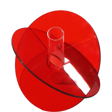 Vase géométrique en acrylique rouge pour table de salon, design minimaliste et facile à nettoyer, dimensions 15x13x2cm, poids 90g. (1/5)