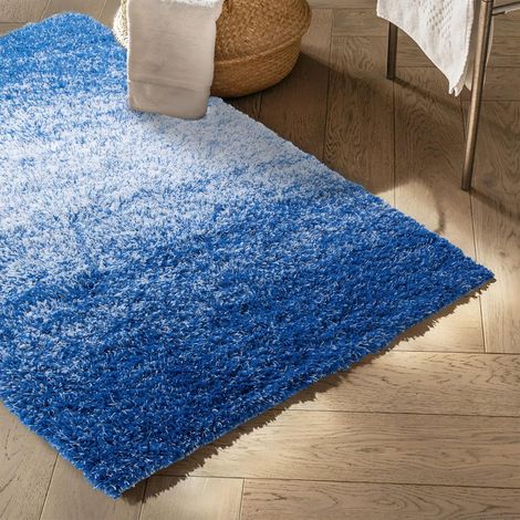 Tapis de bain Wave Antidérapant & séchage rapide Bleu/Blanc 50 x 80 cm (1/5)