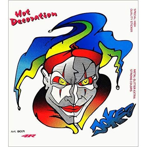 Adesivo Sticker Faccia Joker, 14 x 16 cm
